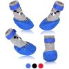 Dog Cat Boots Shoes Socks with Adjustable Waterproof Breathable and Anti-Slip Sole All Weather Protect Paws(Only for Tiny Dog)