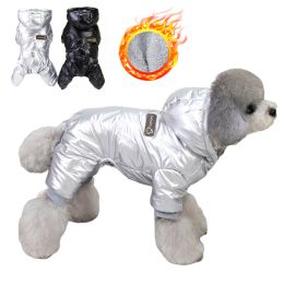 Winter Warm Pet Dog Jumpsuit Waterproof Dog Clothes for Small Dogs;  Dog Winter Jacket Yorkie Costumes Shih Tzu Coat Poodle Outfits (Color: Black, size: L)