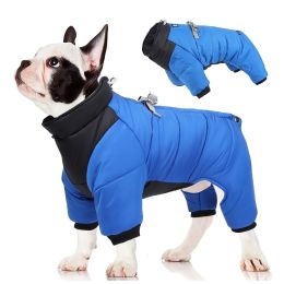 Pet Cotton Coat; Waterproof Warm Dog Jacket; Winter Dog Coat For Small Medium Large Dogs (Color: Blue, size: XL)