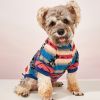 Pet Sweater; Warm Dog Sweater Cat Hoodie For Cold Weather; Floral Print Dog Apparel(Small & Medium)