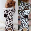 Leopard Warm Winter Pet Dog Puppy Clothes Hoodie Jumpsuit Pajamas Outwear