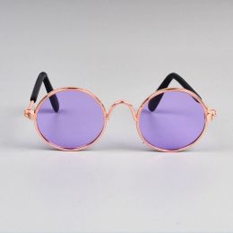 Cute Dog cat Glasses Pet Goggles Glasses Suitable For Puppy Cat Photo Props (Color: purple, shape: Round)