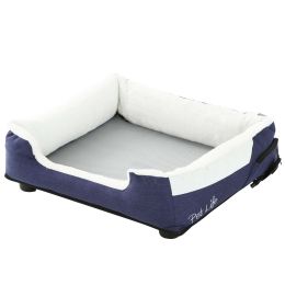 Pet Life "Dream Smart" Electronic Heating and Cooling Smart Pet Bed (Color: Navy, size: medium)