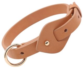 Pet Life 'Ever-Craft' Boutique Series Adjustable Designer Leather Dog Collar (Color: brown, size: medium)