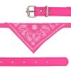 Adjustable Bandana Leather Pet Collar Triangle Scarf