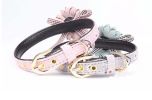 Floral Leather Dog Collar