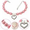 Pet Pearl Heart Pendant Collar