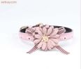 Floral Leather Dog Collar