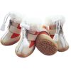 Wholesale 4pcs/set elastic winter non-slip velvet pet dog shoes