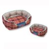 Touchdog 'Archi-Checked' Designer Plaid Oval Dog Bed