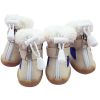 Wholesale 4pcs/set elastic winter non-slip velvet pet dog shoes