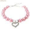 Pet Pearl Heart Pendant Collar