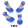 Dog Cat Boots Shoes Socks with Adjustable Waterproof Breathable and Anti-Slip Sole All Weather Protect Paws(Only for Tiny Dog)