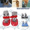 Dog Cat Boots Shoes Socks with Adjustable Waterproof Breathable and Anti-Slip Sole All Weather Protect Paws(Only for Tiny Dog)